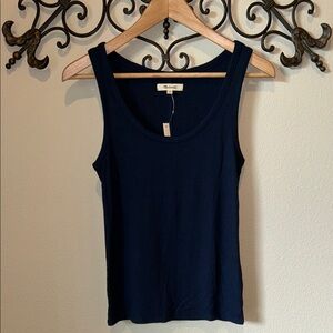 MADEWELL "DRAPEY" RIBBED TANK TOP NAVY SIZE SMALL NWT